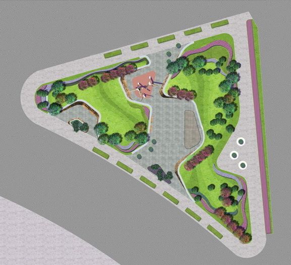 校园英语角小广场PSD园林景观设计方案